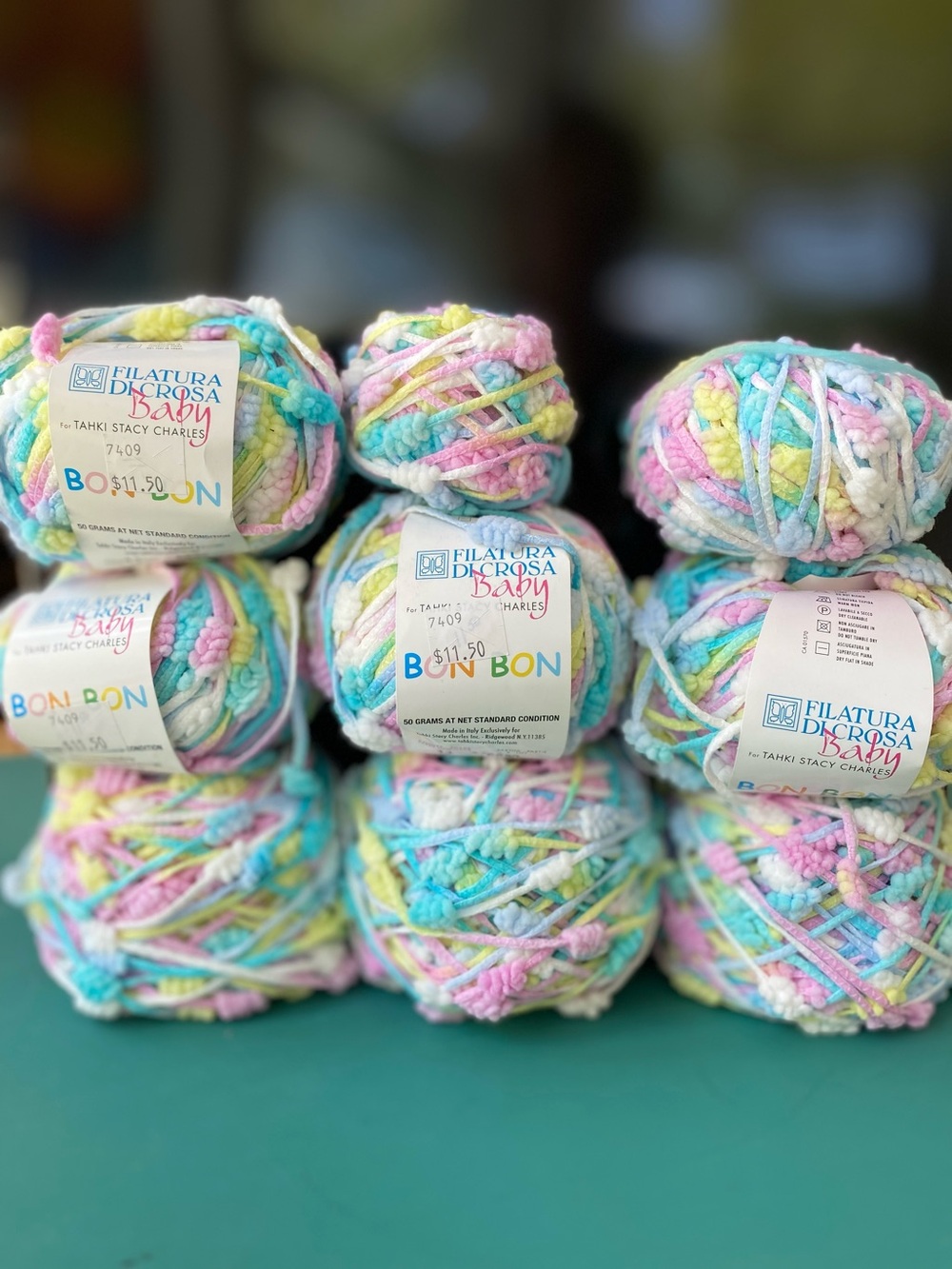 Filatura Di Crosa-Baby Bon Bon yarn. 7+donuts/cakes (383g/13.5oz) Made in Italy